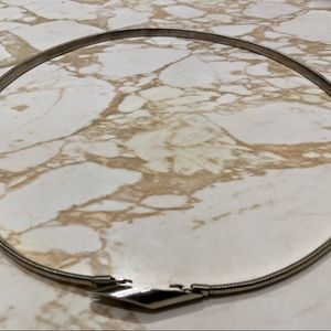 Vintage Slinky Silver Tone Belt 22” Coil Skinny Belt Designer Fashion